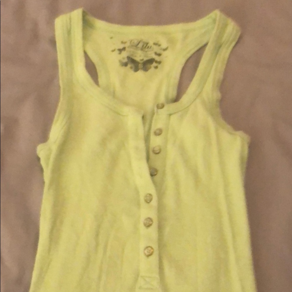 Green Button Down Tank